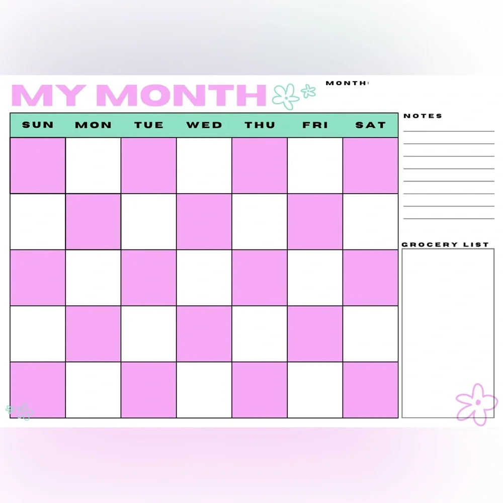 Multi color Fridge calendar 20x14